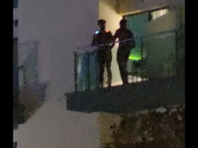 Guys caught fucking on the balcony