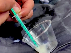 Eddie danger tests his sperm fertility cum playing