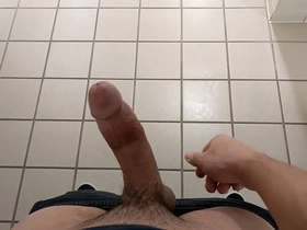 Would you watch me cum in the public restroom?